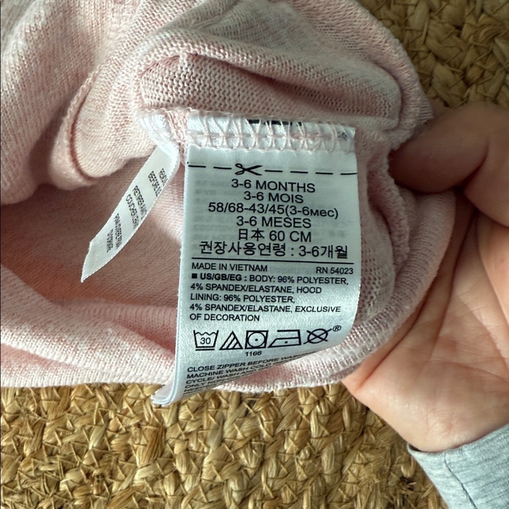 Baby Gap Zip Bear Hood Light Sweatshirt. 3-6mo - Picture 5 of 5